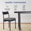 imageBest Choice Products 7Piece Modern Dining Room Set Kitchen Table Set Dining Table w 6 Chairs Upholstered Cushions Solid Metal Frame Curved Backrest  BlackIvoryBlackGray