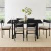 imageBest Choice Products 7Piece Modern Dining Room Set Kitchen Table Set Dining Table w 6 Chairs Upholstered Cushions Solid Metal Frame Curved Backrest  BlackIvoryBlackIvory