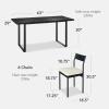imageBest Choice Products 7Piece Modern Dining Room Set Kitchen Table Set Dining Table w 6 Chairs Upholstered Cushions Solid Metal Frame Curved Backrest  BlackIvoryBlackIvory