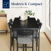 imageBest Choice Products 7Piece Modern Dining Room Set Kitchen Table Set Dining Table w 6 Chairs Upholstered Cushions Solid Metal Frame Curved Backrest  BlackIvoryBlackGray
