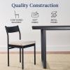 imageBest Choice Products 7Piece Modern Dining Room Set Kitchen Table Set Dining Table w 6 Chairs Upholstered Cushions Solid Metal Frame Curved Backrest  BlackIvoryBlackIvory