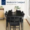 imageBest Choice Products 7Piece Modern Dining Room Set Kitchen Table Set Dining Table w 6 Chairs Upholstered Cushions Solid Metal Frame Curved Backrest  BlackIvoryBlackBlack