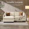 imageBest Choice Products 82in Modular Cloud Pillowtop Loveseat Sofa Deep Seat Sectional Couch wStorage Ottoman Plush Corduroy Fabric Real Wood Frame and Legs  IvoryIvory
