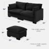 imageBest Choice Products 82in Modular Cloud Pillowtop Loveseat Sofa Deep Seat Sectional Couch wStorage Ottoman Plush Corduroy Fabric Real Wood Frame and Legs  IvoryBlack
