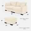 imageBest Choice Products 82in Modular Cloud Pillowtop Loveseat Sofa Deep Seat Sectional Couch wStorage Ottoman Plush Corduroy Fabric Real Wood Frame and Legs  IvoryIvory