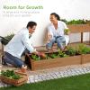 imageBest Choice Products 8x2ft Outdoor Wooden Raised Garden Bed Planter for Vegetables Grass Lawn Yard  NaturalAcorn Brown