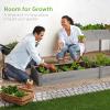 imageBest Choice Products 8x2ft Outdoor Wooden Raised Garden Bed Planter for Vegetables Grass Lawn Yard  NaturalGray