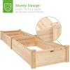 imageBest Choice Products 8x2ft Outdoor Wooden Raised Garden Bed Planter for Vegetables Grass Lawn Yard  NaturalNatural