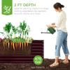 imageBest Choice Products 8x4x2ft Outdoor Metal Raised Garden Bed Deep Root Planter Box for Vegetables Flowers Herbs and Succulents w 478 Gallon Capacity  TerracottaBurgundy