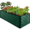 imageBest Choice Products 8x4x2ft Outdoor Metal Raised Garden Bed Deep Root Planter Box for Vegetables Flowers Herbs and Succulents w 478 Gallon Capacity  TerracottaDark Green