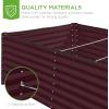 imageBest Choice Products 8x4x2ft Outdoor Metal Raised Garden Bed Deep Root Planter Box for Vegetables Flowers Herbs and Succulents w 478 Gallon Capacity  TerracottaBurgundy