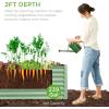 imageBest Choice Products 8x4x2ft Outdoor Metal Raised Garden Bed Deep Root Planter Box for Vegetables Flowers Herbs and Succulents w 478 Gallon Capacity  TerracottaSage Green