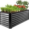 imageBest Choice Products 8x4x2ft Outdoor Metal Raised Garden Bed Deep Root Planter Box for Vegetables Flowers Herbs and Succulents w 478 Gallon Capacity  TerracottaGray