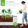 imageBest Choice Products 8x4x2ft Outdoor Metal Raised Garden Bed Deep Root Planter Box for Vegetables Flowers Herbs and Succulents w 478 Gallon Capacity  TerracottaWhite