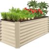 imageBest Choice Products 8x4x2ft Outdoor Metal Raised Garden Bed Deep Root Planter Box for Vegetables Flowers Herbs and Succulents w 478 Gallon Capacity  TerracottaBeige