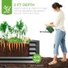 imageBest Choice Products 8x4x2ft Outdoor Metal Raised Garden Bed Deep Root Planter Box for Vegetables Flowers Herbs and Succulents w 478 Gallon Capacity  TerracottaGray
