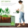 imageBest Choice Products 8x4x2ft Outdoor Metal Raised Garden Bed Deep Root Planter Box for Vegetables Flowers Herbs and Succulents w 478 Gallon Capacity  TerracottaSage Green