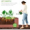 imageBest Choice Products 8x4x2ft Outdoor Metal Raised Garden Bed Deep Root Planter Box for Vegetables Flowers Herbs and Succulents w 478 Gallon Capacity  TerracottaTerracotta