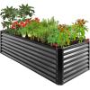 imageBest Choice Products 8x4x2ft Outdoor Metal Raised Garden Bed Deep Root Planter Box for Vegetables Flowers Herbs and Succulents w 478 Gallon Capacity  TerracottaGray