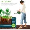 imageBest Choice Products 8x4x2ft Outdoor Metal Raised Garden Bed Deep Root Planter Box for Vegetables Flowers Herbs and Succulents w 478 Gallon Capacity  TerracottaPeacock Blue