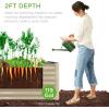 imageBest Choice Products 8x4x2ft Outdoor Metal Raised Garden Bed Deep Root Planter Box for Vegetables Flowers Herbs and Succulents w 478 Gallon Capacity  TerracottaBeige