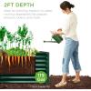 imageBest Choice Products 8x4x2ft Outdoor Metal Raised Garden Bed Deep Root Planter Box for Vegetables Flowers Herbs and Succulents w 478 Gallon Capacity  TerracottaDark Green