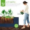 imageBest Choice Products 8x4x2ft Outdoor Metal Raised Garden Bed Deep Root Planter Box for Vegetables Flowers Herbs and Succulents w 478 Gallon Capacity  TerracottaNavy