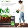imageBest Choice Products 8x4x2ft Outdoor Metal Raised Garden Bed Deep Root Planter Box for Vegetables Flowers Herbs and Succulents w 478 Gallon Capacity  TerracottaGray