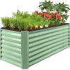 imageBest Choice Products 8x4x2ft Outdoor Metal Raised Garden Bed Deep Root Planter Box for Vegetables Flowers Herbs and Succulents w 478 Gallon Capacity  TerracottaSage Green