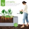 imageBest Choice Products 8x4x2ft Outdoor Metal Raised Garden Bed Deep Root Planter Box for Vegetables Flowers Herbs and Succulents w 478 Gallon Capacity  TerracottaMoonlight Gray