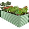 imageBest Choice Products 8x4x2ft Outdoor Metal Raised Garden Bed Deep Root Planter Box for Vegetables Flowers Herbs and Succulents w 478 Gallon Capacity  TerracottaSage Green
