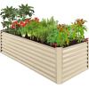 imageBest Choice Products 8x4x2ft Outdoor Metal Raised Garden Bed Deep Root Planter Box for Vegetables Flowers Herbs and Succulents w 478 Gallon Capacity  TerracottaBeige