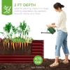imageBest Choice Products 8x4x2ft Outdoor Metal Raised Garden Bed Deep Root Planter Box for Vegetables Flowers Herbs and Succulents w 478 Gallon Capacity  TerracottaRoyal Red