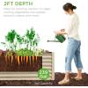 imageBest Choice Products 8x4x2ft Outdoor Metal Raised Garden Bed Deep Root Planter Box for Vegetables Flowers Herbs and Succulents w 478 Gallon Capacity  TerracottaBeige