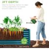 imageBest Choice Products 8x4x2ft Outdoor Metal Raised Garden Bed Deep Root Planter Box for Vegetables Flowers Herbs and Succulents w 478 Gallon Capacity  TerracottaPeacock Blue