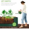 imageBest Choice Products 8x4x2ft Outdoor Metal Raised Garden Bed Deep Root Planter Box for Vegetables Flowers Herbs and Succulents w 478 Gallon Capacity  TerracottaDark Green