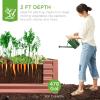 imageBest Choice Products 8x4x2ft Outdoor Metal Raised Garden Bed Deep Root Planter Box for Vegetables Flowers Herbs and Succulents w 478 Gallon Capacity  TerracottaTerracotta