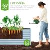 imageBest Choice Products 8x4x2ft Outdoor Metal Raised Garden Bed Deep Root Planter Box for Vegetables Flowers Herbs and Succulents w 478 Gallon Capacity  TerracottaMist Blue