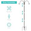 imageBest Choice Products 91in 4Hook Feeding Station Steel MultiFeeder Kit Stand for Attracting Wild Birds w 2 Bird Feeders Mesh Tray Bird Bath 4Prong Base  BronzeBronze