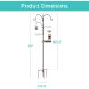 imageBest Choice Products 91in 4Hook Feeding Station Steel MultiFeeder Kit Stand for Attracting Wild Birds w 2 Bird Feeders Mesh Tray Bird Bath 4Prong Base  BronzeBronze
