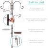 imageBest Choice Products 91in 4Hook Feeding Station Steel MultiFeeder Kit Stand for Attracting Wild Birds w 2 Bird Feeders Mesh Tray Bird Bath 4Prong Base  BronzeBronze