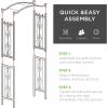 imageBest Choice Products 92in Steel Garden Arch Arbor Trellis for Outdoor Yard Garden Climbing Plants wDecorative Wire Lattice  Black