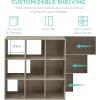 imageBest Choice Products 9Cube Storage Organizer 11in Shelf Opening Bookcase Display Shelf Customizable w 3 Removable Back Panels  GreigeGreige