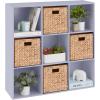 imageBest Choice Products 9Cube Storage Organizer 11in Shelf Opening Bookcase Display Shelf Customizable w 3 Removable Back Panels  GreigeLavender