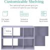 imageBest Choice Products 9Cube Storage Organizer 11in Shelf Opening Bookcase Display Shelf Customizable w 3 Removable Back Panels  GreigeLavender