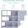 imageBest Choice Products 9Cube Storage Organizer 11in Shelf Opening Bookcase Display Shelf Customizable w 3 Removable Back Panels  GreigeLavender