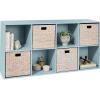 imageBest Choice Products 9Cube Storage Organizer 11in Shelf Opening Bookcase Display Shelf Customizable w 3 Removable Back Panels  GreigeLight Blue