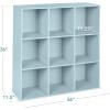 imageBest Choice Products 9Cube Storage Organizer 11in Shelf Opening Bookcase Display Shelf Customizable w 3 Removable Back Panels  GreigeLight Blue
