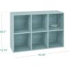imageBest Choice Products 9Cube Storage Organizer 11in Shelf Opening Bookcase Display Shelf Customizable w 3 Removable Back Panels  GreigeLight Blue