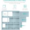 imageBest Choice Products 9Cube Storage Organizer 11in Shelf Opening Bookcase Display Shelf Customizable w 3 Removable Back Panels  GreigeLight Blue